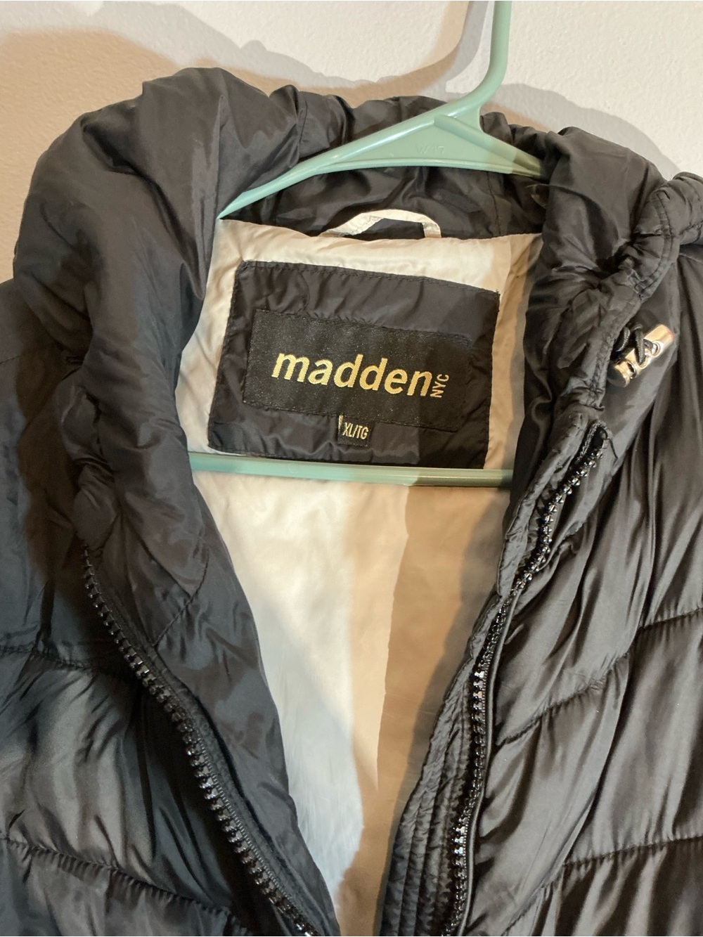 Madden NYC Women's Black Quilted Hooded Puffer Jacket